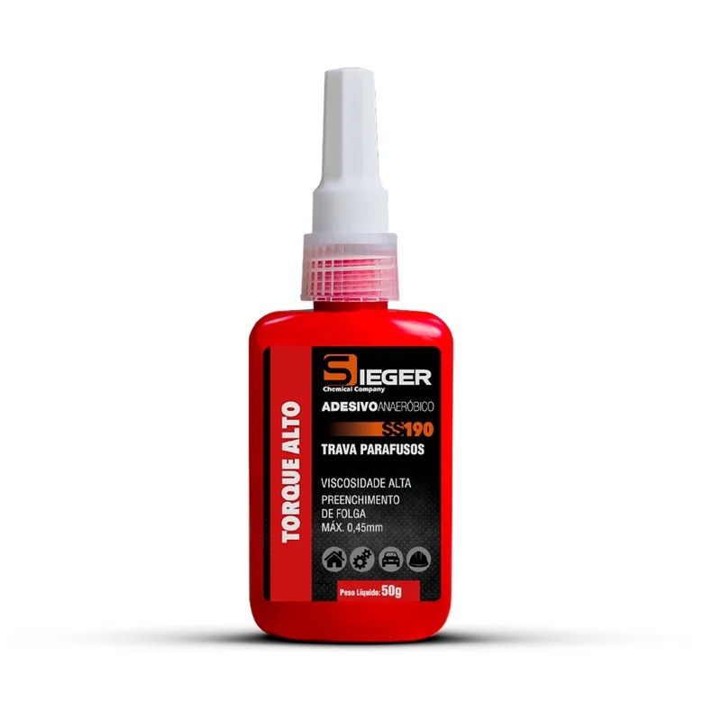 TRAVA PARAFUSOS TORQ. ALTO 50G VERMELHO SS190 (SIEGER)