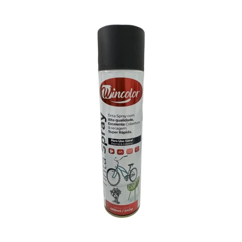 TINTA SPRAY WINCOLOR 400ML PRETO FOSCO WIN109 (SIEGER)
