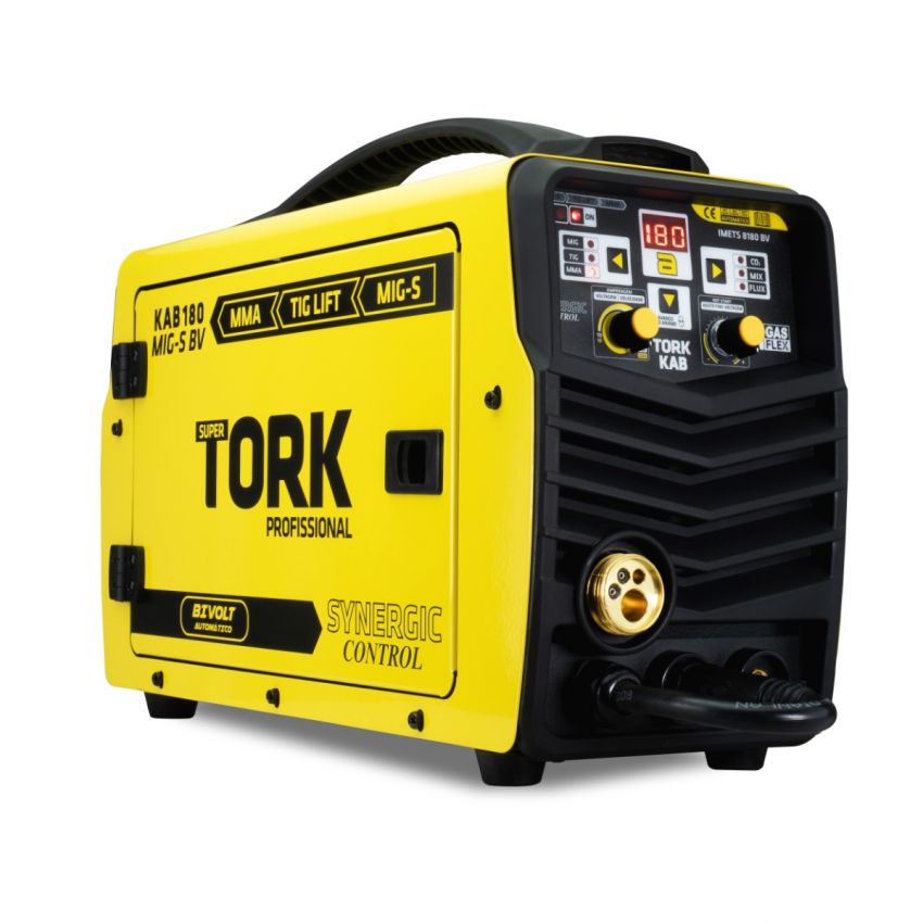 MÁQUINA INVERSORA DE SOLDA MIG SINÉRGICO,TIG,ELETRODO MMA KAB 180A BIVOLT (TORK SOLDA)