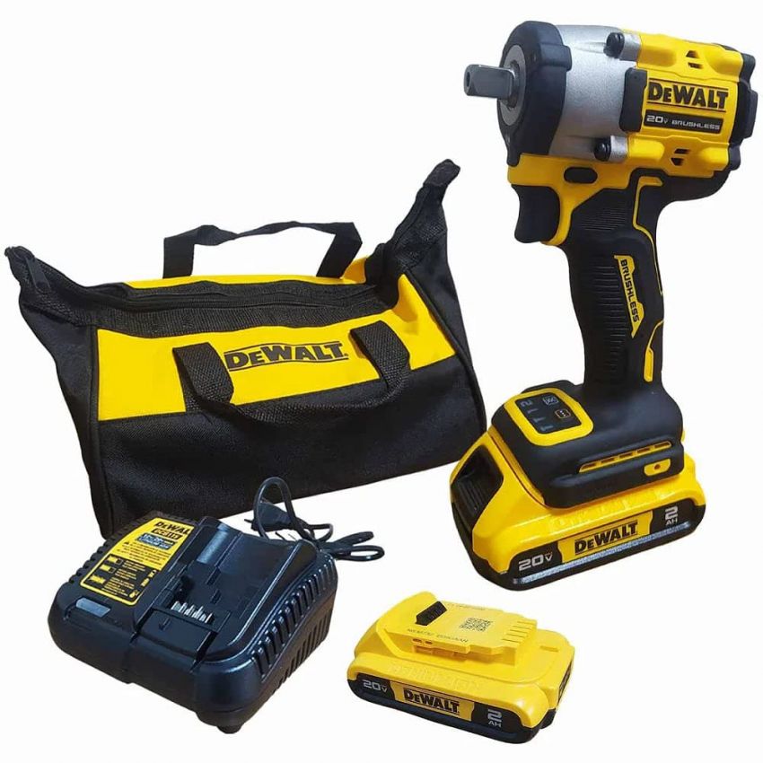 CHAVE DE IMPACTO ATOMIC 1/2 POL. 2 BATERIAS 20V MAX CARREGADOR E BOLSA (DEWALT)
