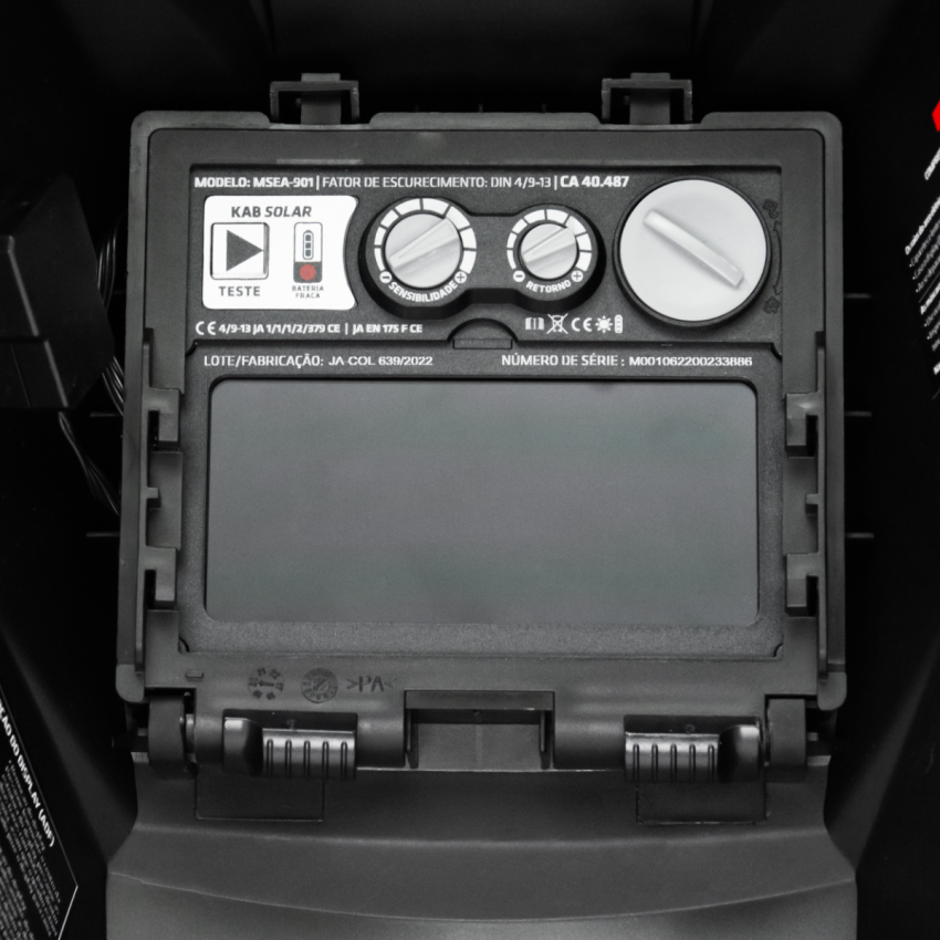MÁSCARA DE SOLDA COM ESCURECIMENTO AUTOMÁTICO KAB SOLAR 4K (TORK SOLDA)