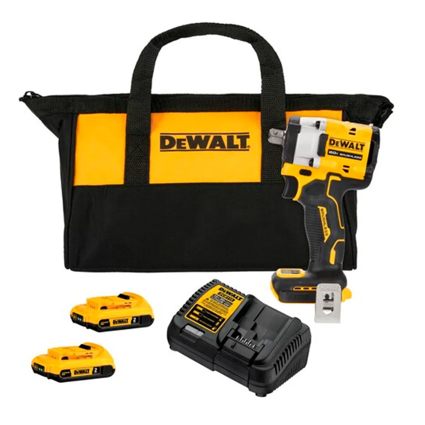 CHAVE DE IMPACTO ATOMIC 1/2 POL. 2 BATERIAS 20V MAX CARREGADOR E BOLSA (DEWALT)