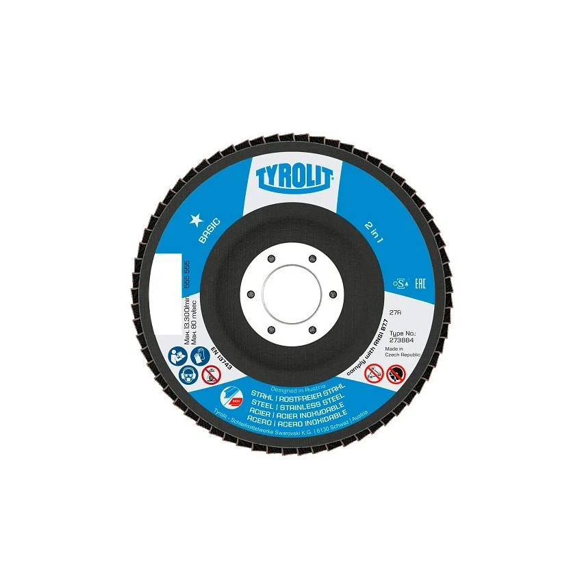 DISCO FLAP BASIC CONICO FIBR. 178X22 ZA80Q-B (TYROLIT)