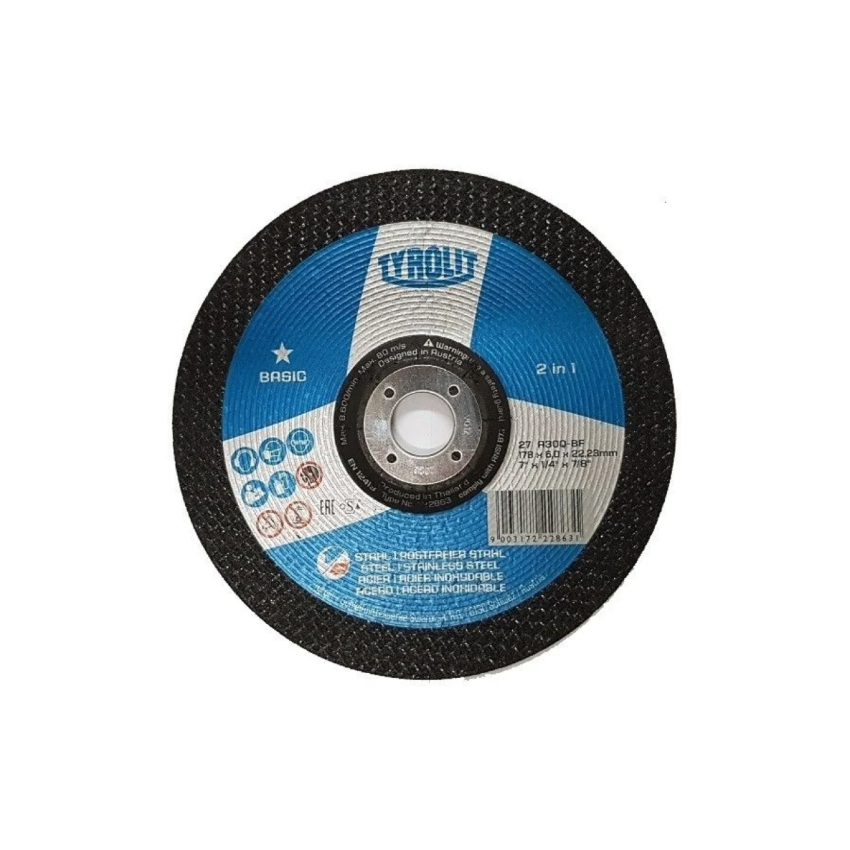 DISCO DESBASTE BASIC 27C 178X6X22 A30Q-BF (TYROLIT)