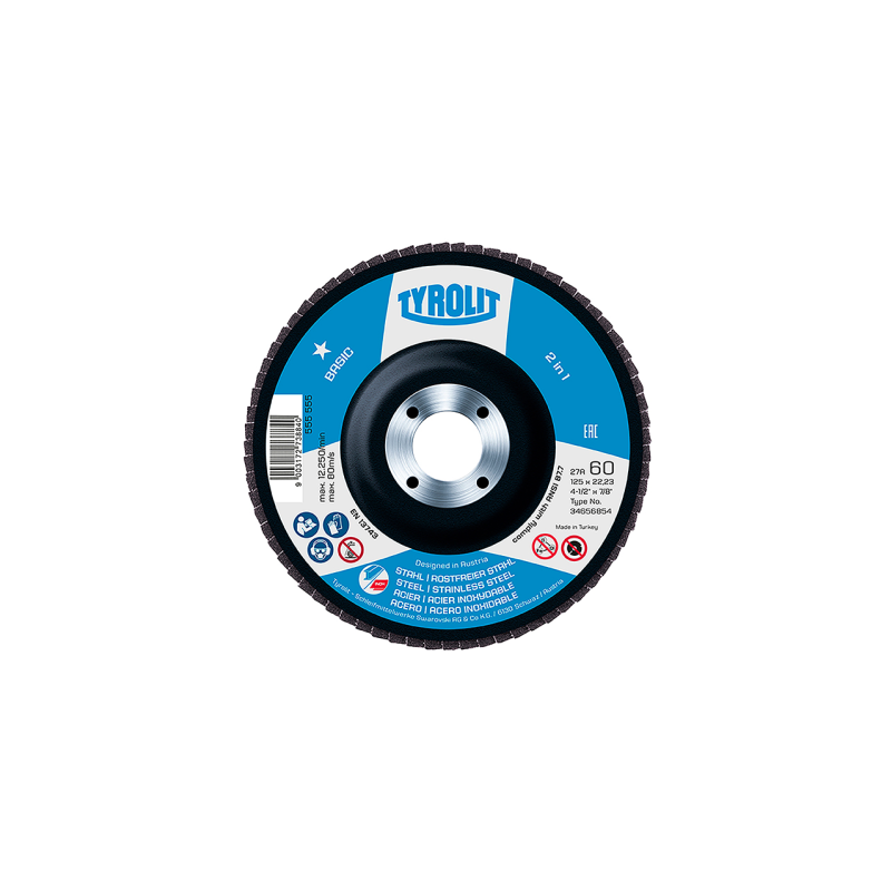 DISCO FLAP BASIC 27CLA 115X22 GRÃO 60 (TYROLIT)