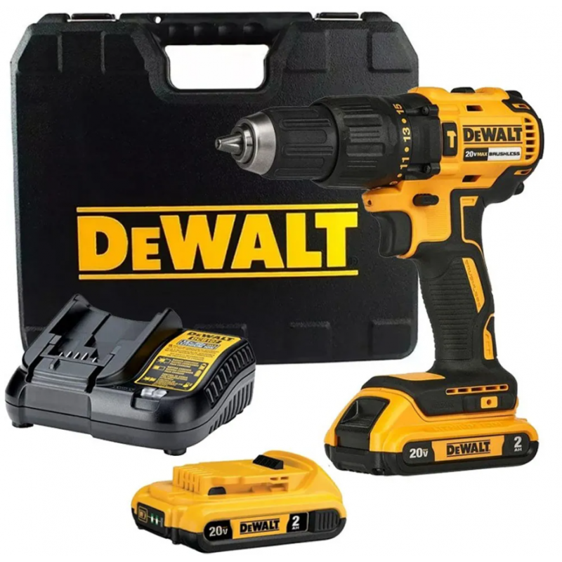 PARAFUSADEIRA FURADEIRA DE IMPACTO 1/2 POL. COM 2 BATERIAS 20V, CARREGADOR BIVOLT E MALETA (DEWALT)
