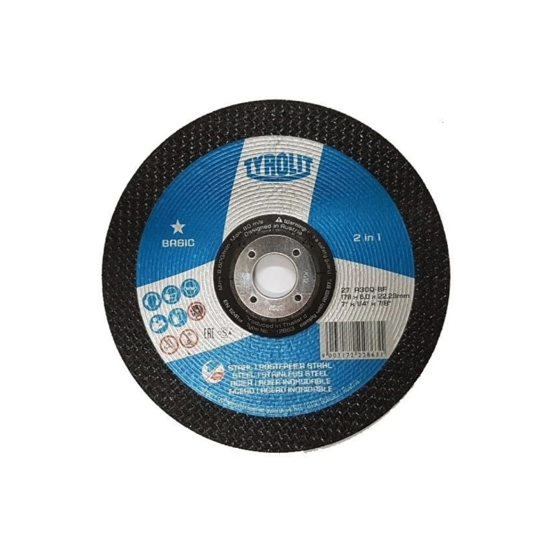 DISCO DESBASTE BASIC 27C 178X6X22 A30Q-BF (TYROLIT)