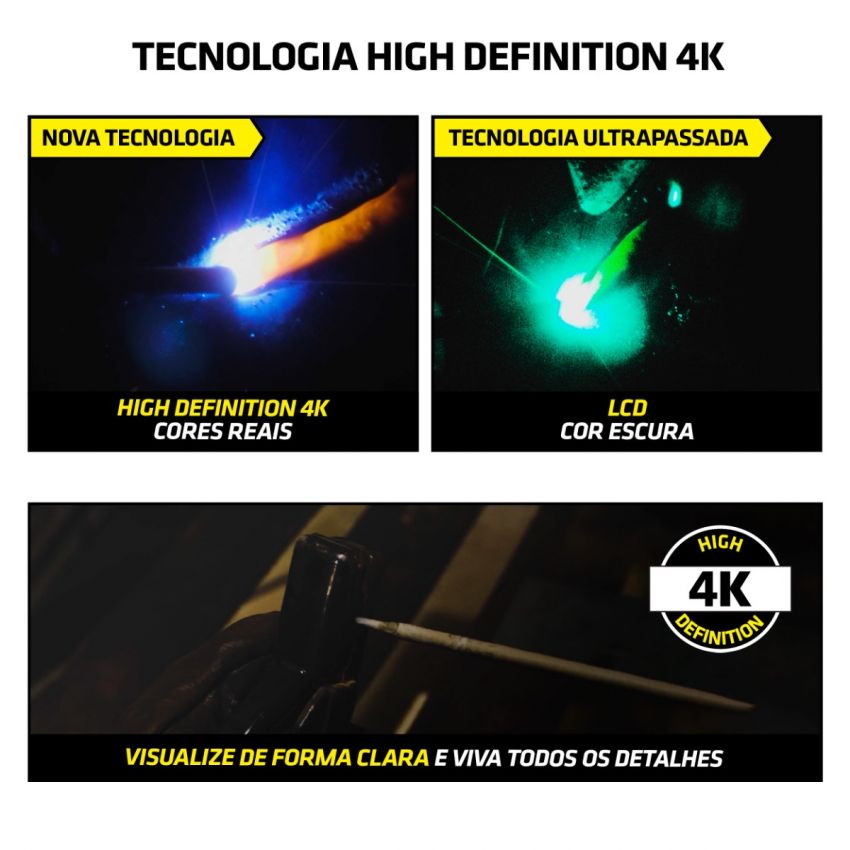 MÁSCARA DE SOLDA COM ESCURECIMENTO AUTOMÁTICO MAK SOLAR 4K (TORK SOLDA)