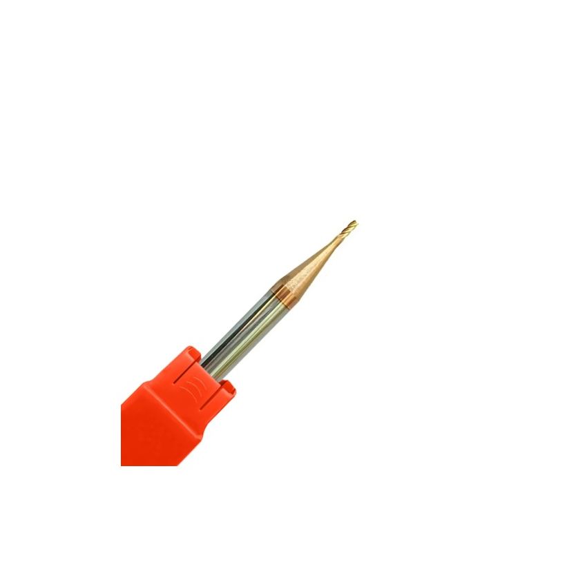 Fresa MD 55HRC Topo Reto 4 Cortes - Ø03.0X08X50MM H6 TiSiN - Topmill