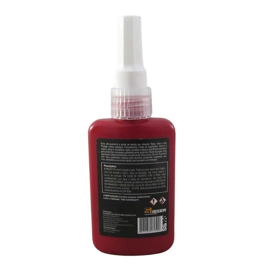 TRAVA PARAFUSOS TORQ. ALTO 50G VERMELHO SS190 (SIEGER)