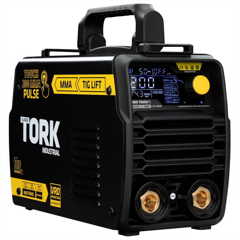 MÁQUINA DE SOLDA INVERSORA TIG, ELETRODO MMA TOUCH 200A 220V (TORK SOLDA)