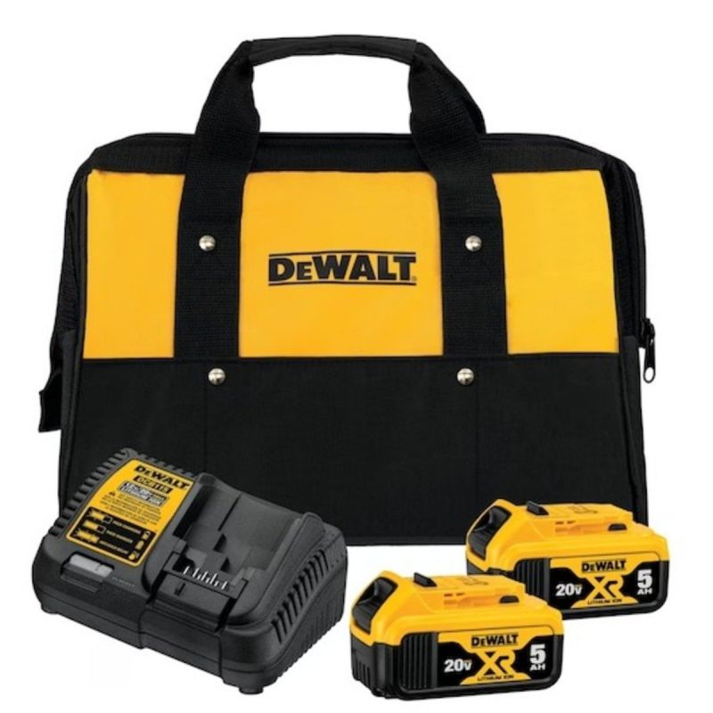 Kit 2 Baterias 20V Max 5Ah com Carregador Bivolt e Bolsa DEWALT